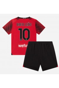 AC Milan Rafael Leao #10 Jalkapallovaatteet Lasten Kotipeliasu 2023-24 Lyhythihainen (+ Lyhyet housut)